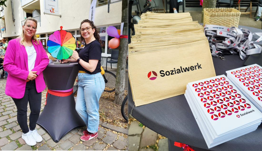 Bei Jennifer Küster (Ambulanter Betreuungsdienst, links) und Maren Osmers (Veranstaltungsmanagerin) durfte das Glücksrad gedreht und was gewonnen werden.