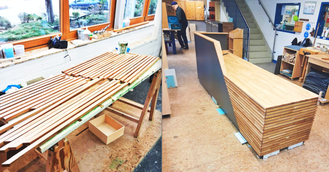 Vorbereitungen in der Holzwerkstatt