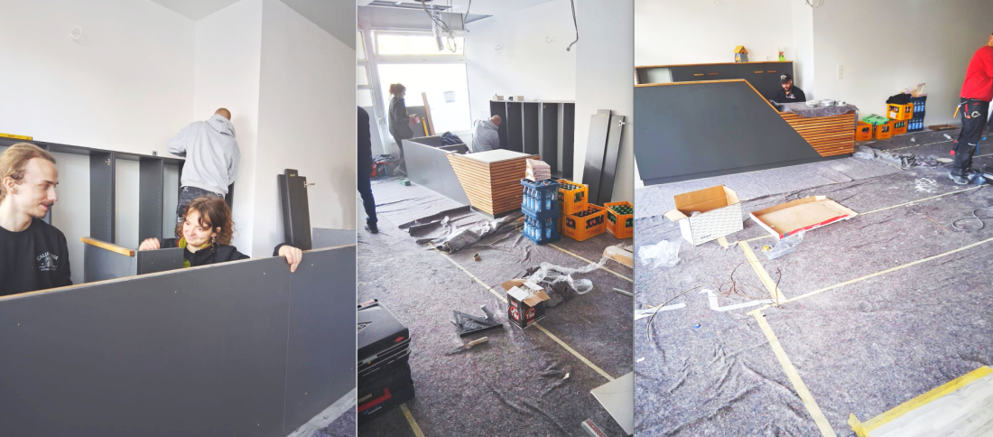 In Zusammenarbeit entsteht der Empfang in der Fahrschule Let's Drive in Hastedt.