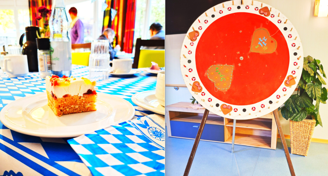 Es geht rund mit Torte und Glücksrad.